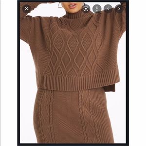 Simply Be 24/26 Co-ord plus size chocolate knit skirt NWT